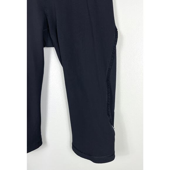 Lululemon Run Fast Free Crop Black Legging Ruffle Reflective Power Luxtreme Sz 8 - Picture 10 of 12